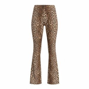 No Boundaries Leopard Print Boot Cut Pants - Brown & Black